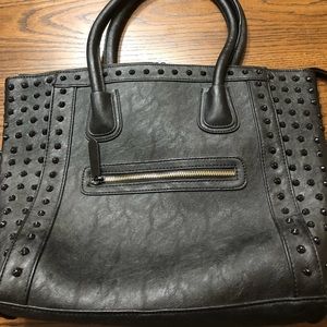 Black studded shoulder bag